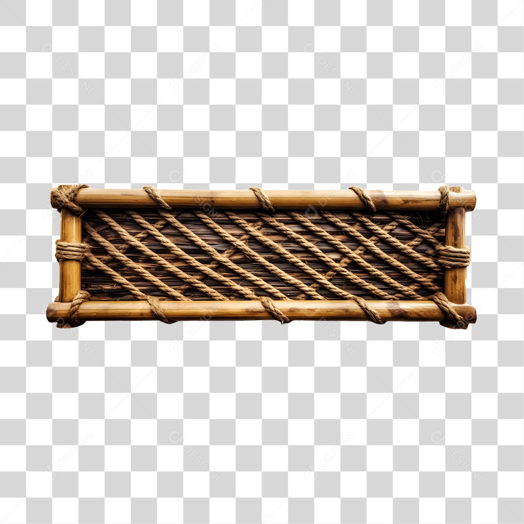 Elemento De Bambu Retangular 3D De São João Para Composição PNG Transparente