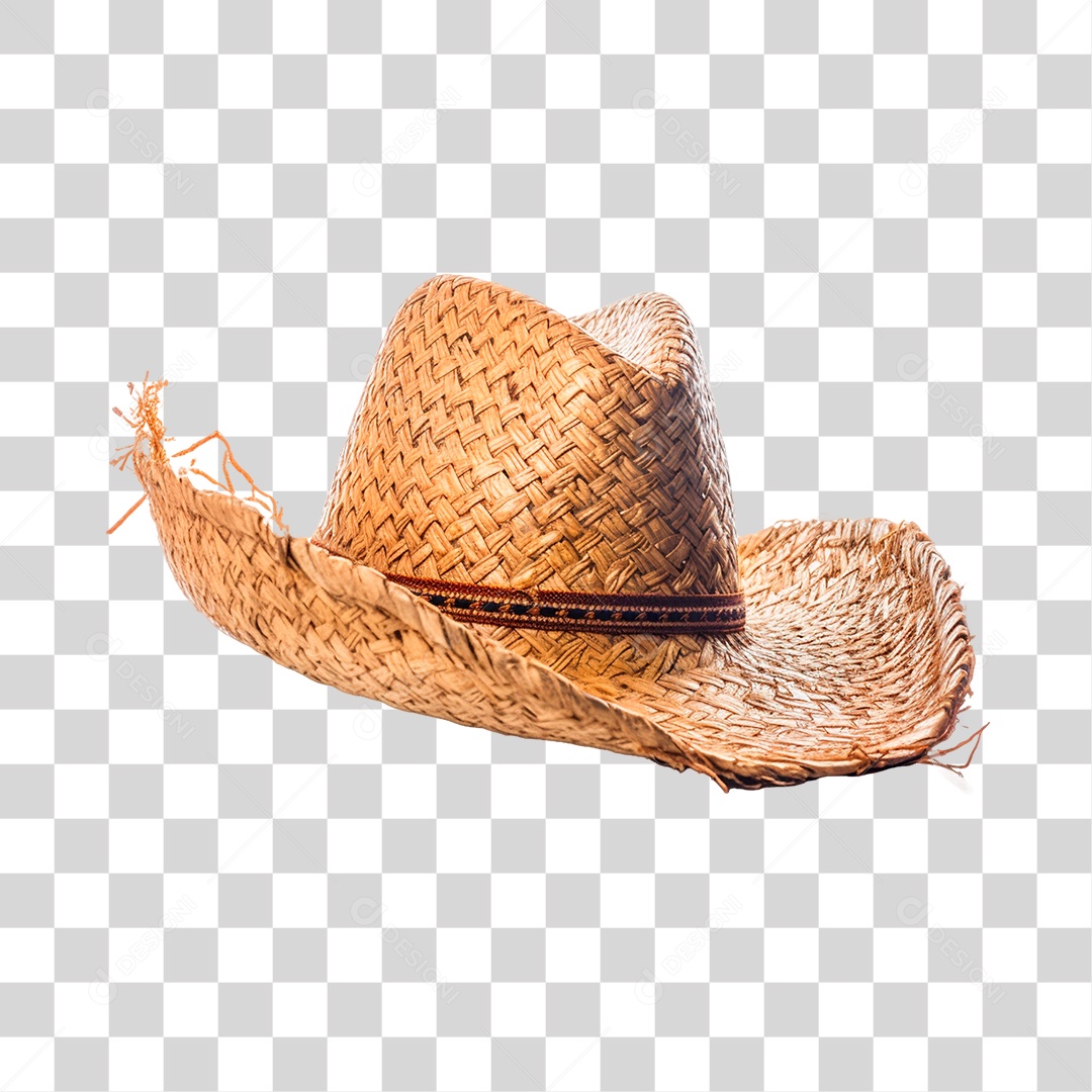 Elemento 3D Para Composição Chapéu de Palha de São João PNG Transparente