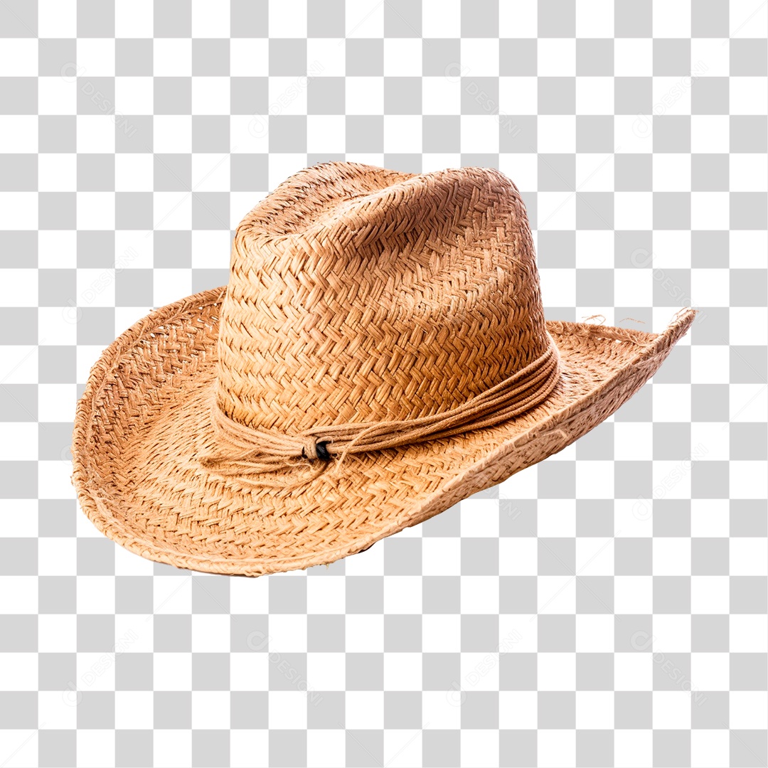 Elemento 3D Para Composição Chapéu de Palha de São João PNG Transparente