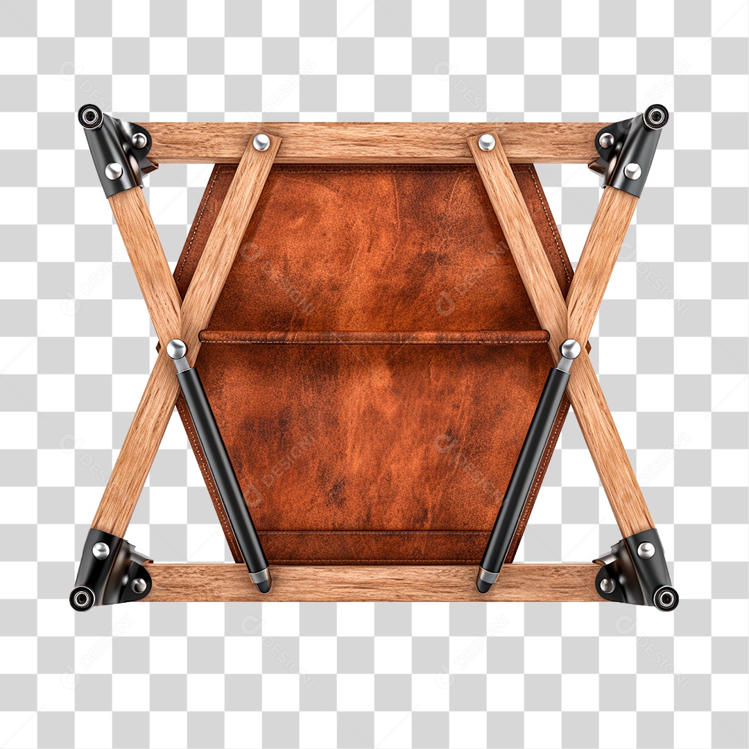 Elemento 3D Para Composição Moldura de Madeira PNG Transparente