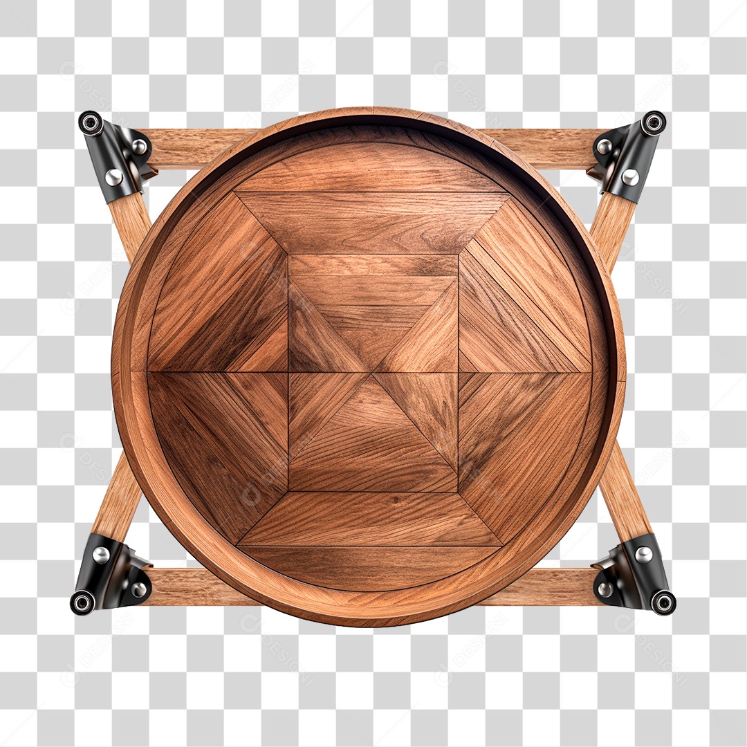 Elemento 3D Para Composição Moldura de Madeira PNG Transparente