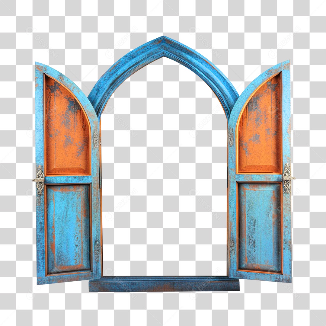 Elemento 3D Para Composição Janela de Madeira de São João PNG Transparente