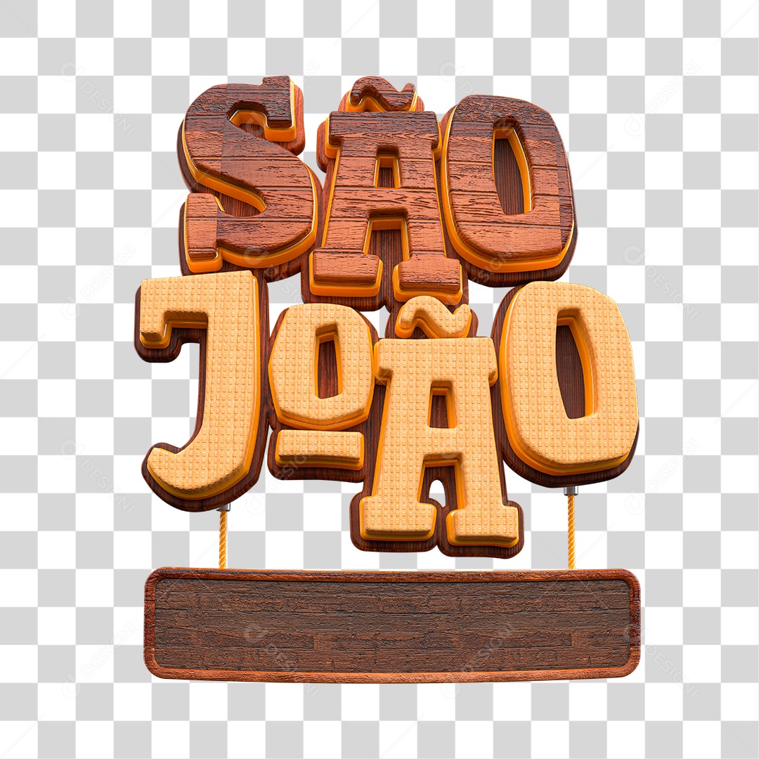 Selo 3D Para Composição São João PNG Transparente