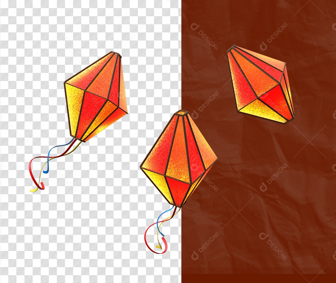 Elemento 3D Para Composição Balões de São João PSD