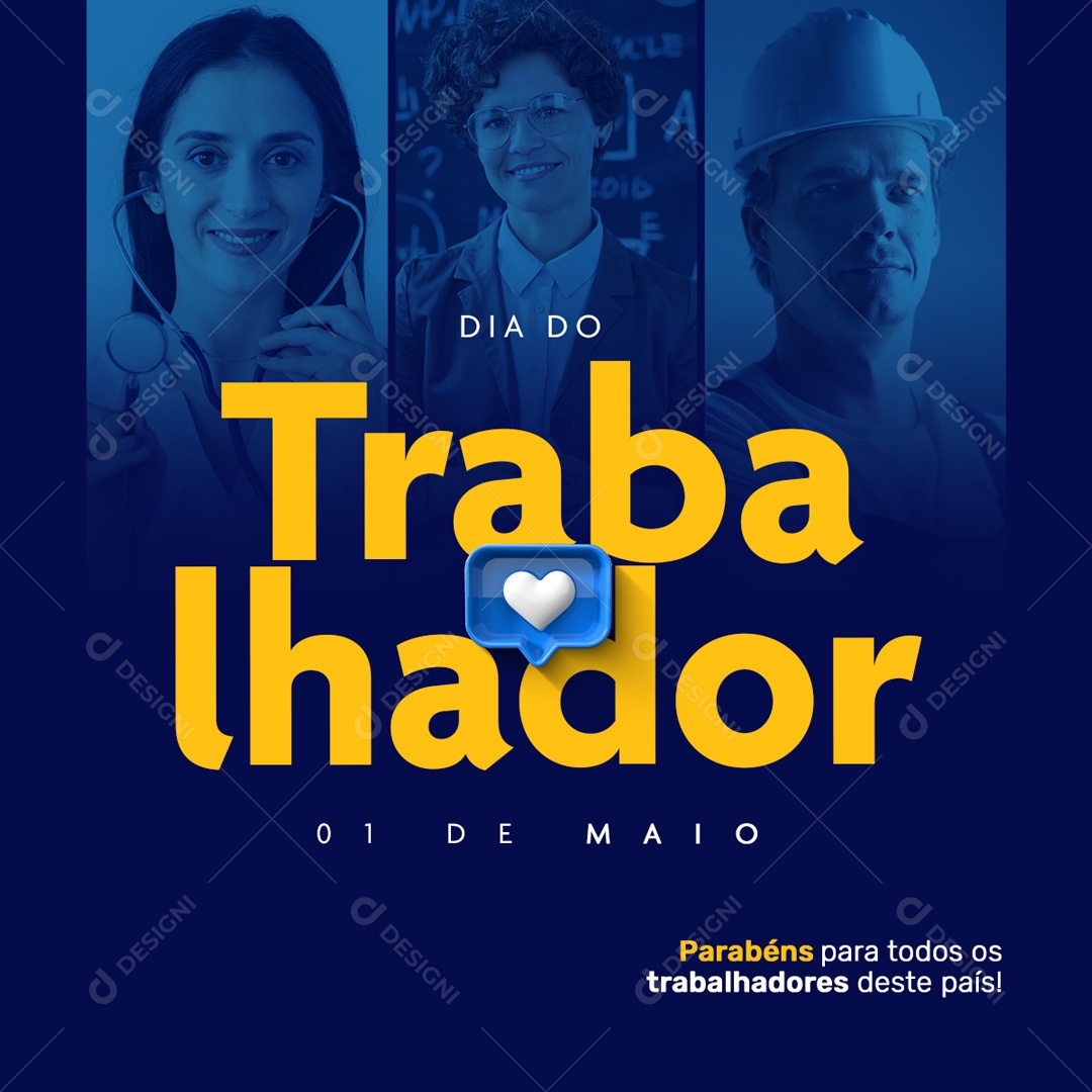 Social Media Dia Do Trabalhador 01 De Maio PSD Editavel