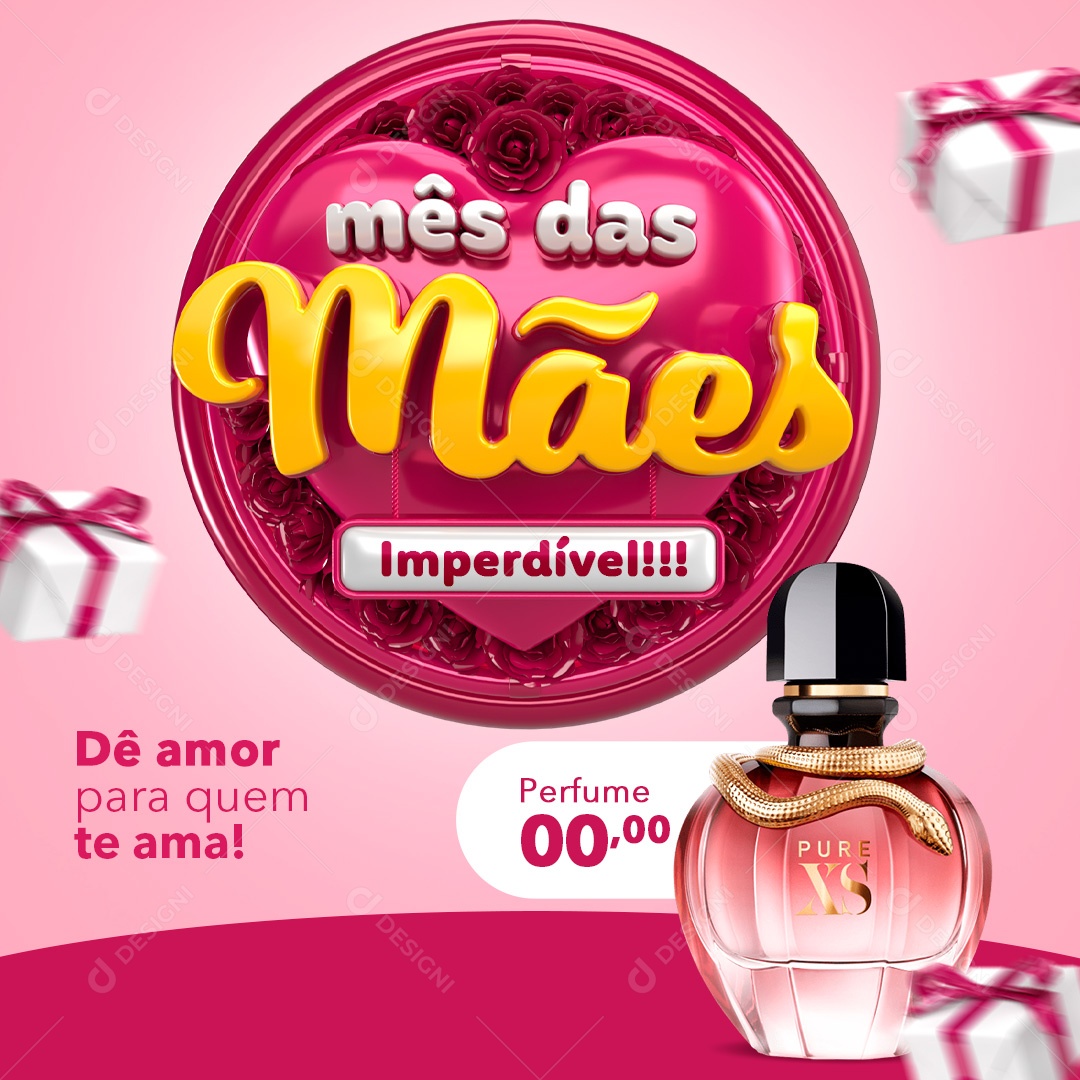 Social Media Mês Das Mães Perfumaria PSD Editável