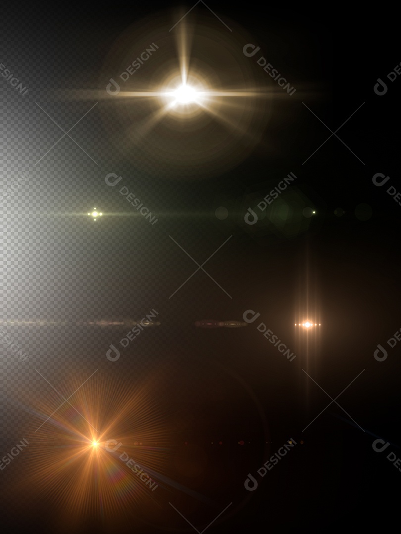 Lens Flare Reflexos De Luz Feixe Laranja PSD