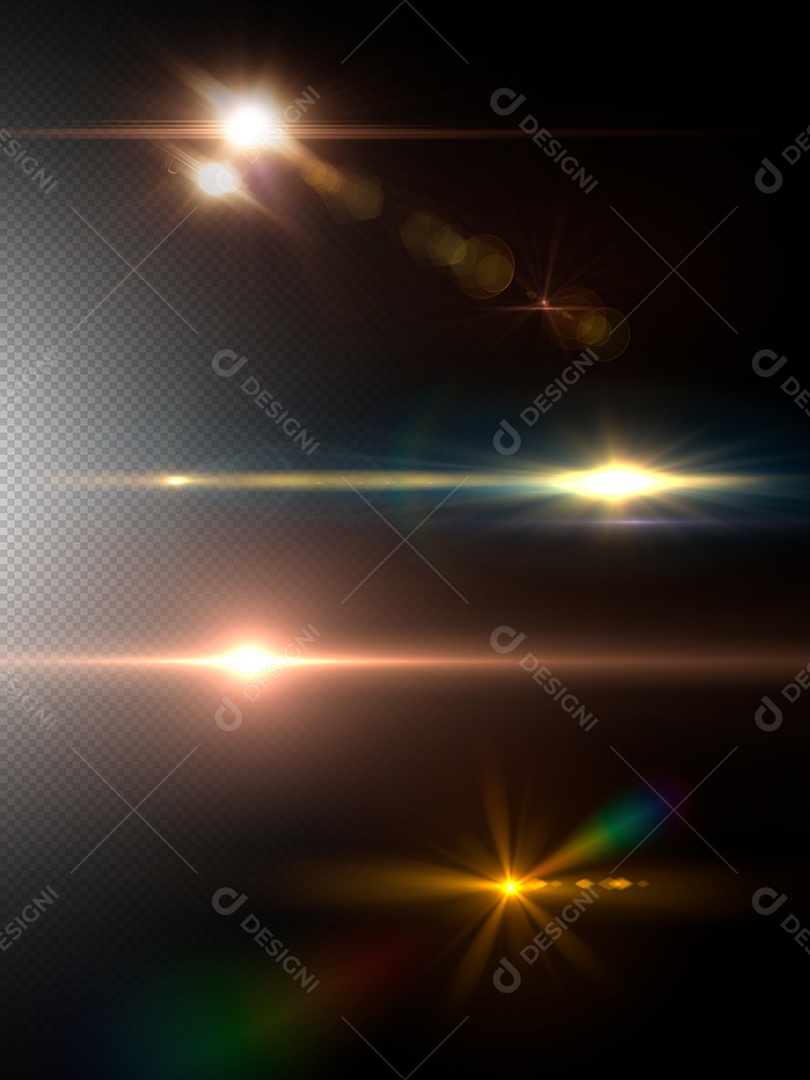 Lens Flare Reflexos De Luz Feixe Amarelo PSD