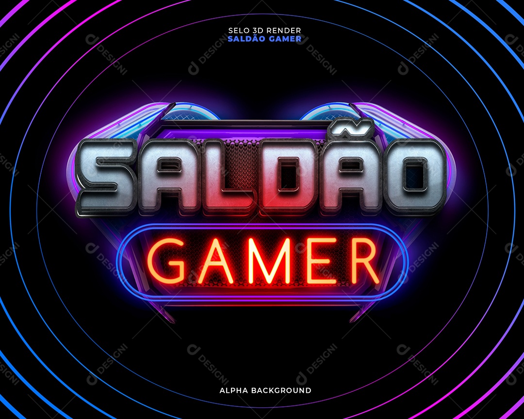 Selo 3D Saldão Gamer Para Composição PSD