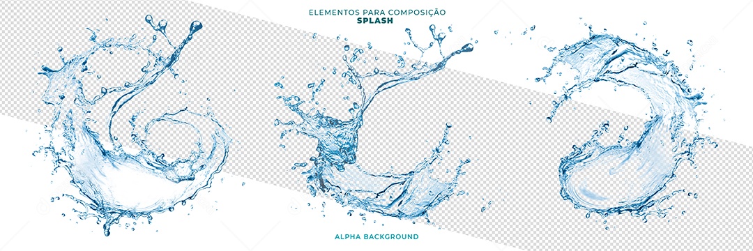 Elemento 3D Splash De Agua Para Composição PSD