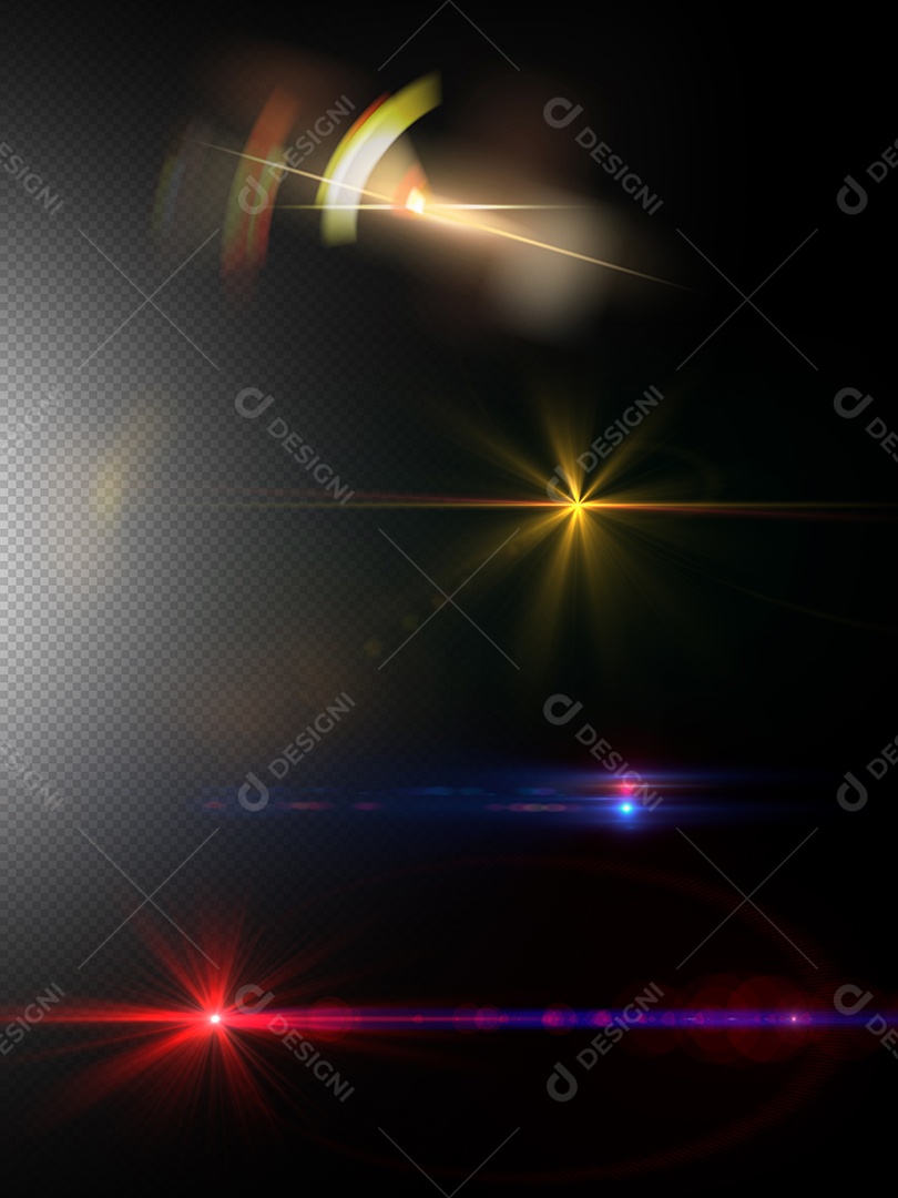 Lens Flare Reflexos De Luz Feixe Colorido  PSD