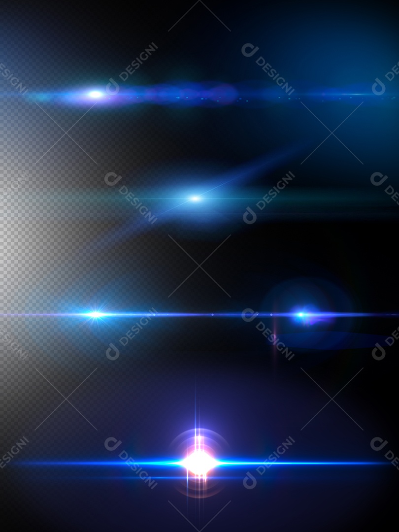 Lens Flare Reflexos De Luz Feixe Azul PSD