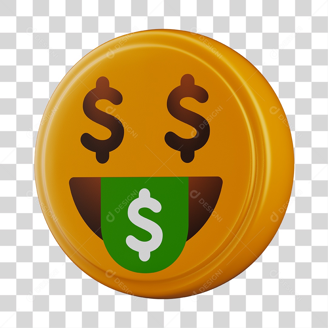 Emoji Dinheiro 3D Para Composição PNG Transparente