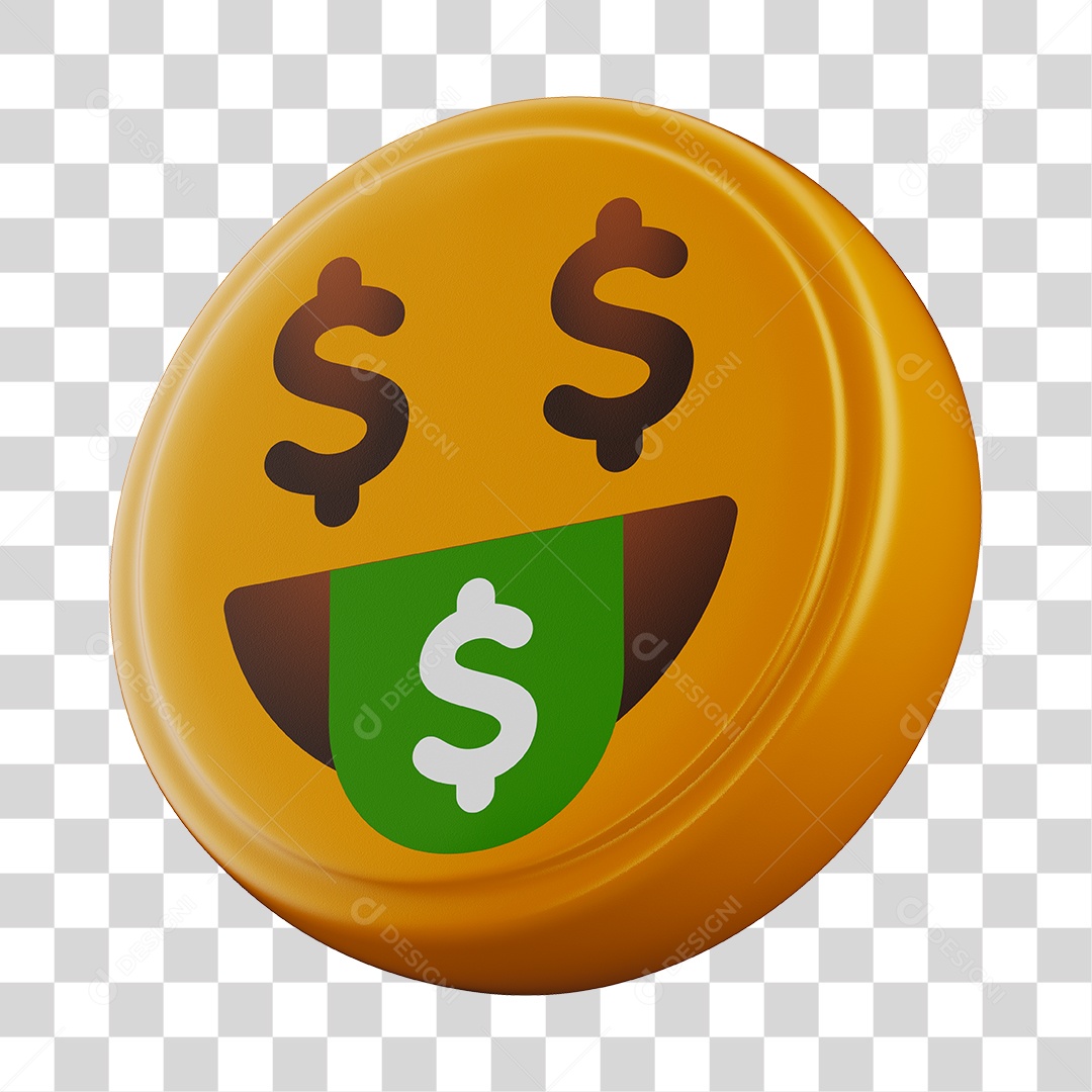 Emoji Dinheiro 3D Para Composição PNG Transparente