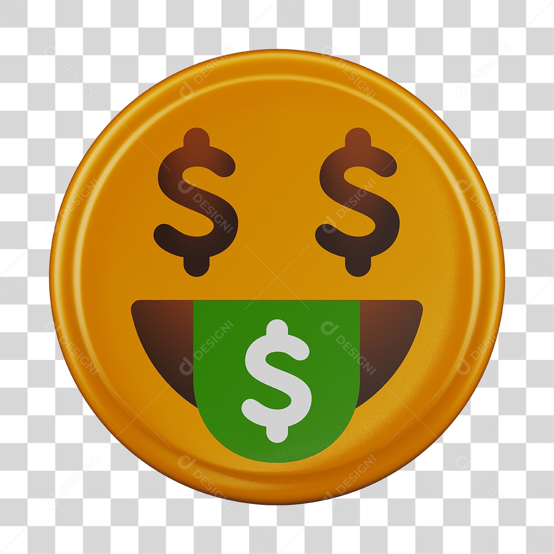 Emoji Dinheiro 3D Para Composição PNG Transparente