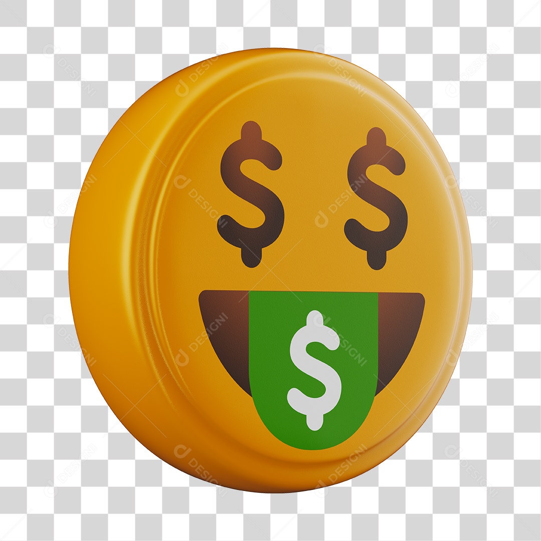 Emoji Dinheiro 3D Para Composição PNG Transparente