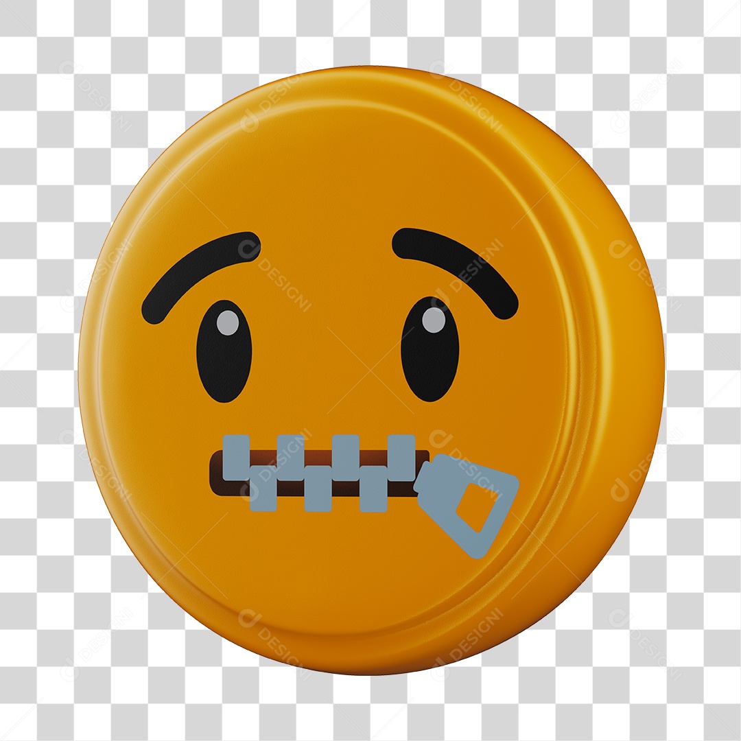 Emoji Zíper 3D Para Composição PNG Transparente