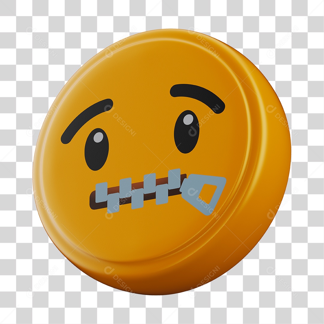 Emoji Zíper 3D Para Composição PNG Transparente