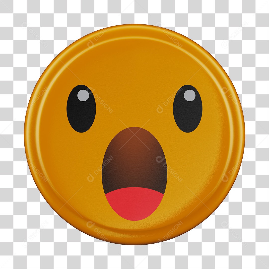 Emoji Surpreso 3D Para Composição PNG Transparente