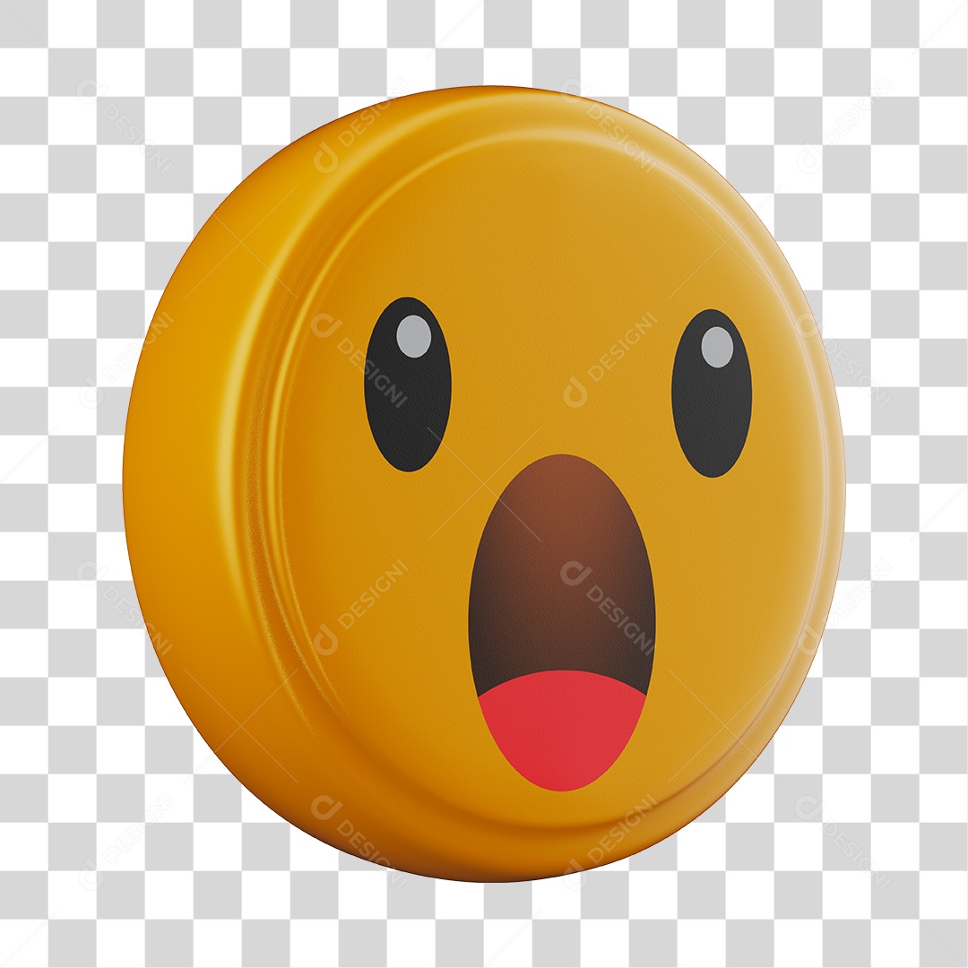 Emoji Surpreso 3D Para Composição PNG Transparente