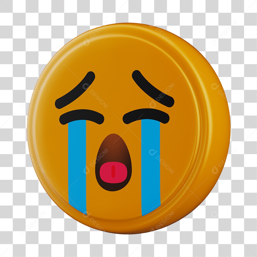 Emoji Chorando 3D Para Composição PNG Transparente