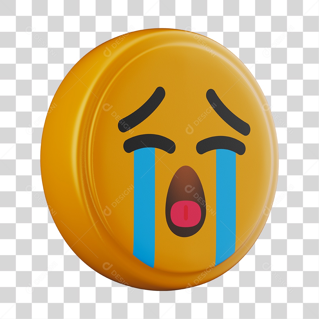 Emoji Chorando 3D Para Composição PNG Transparente