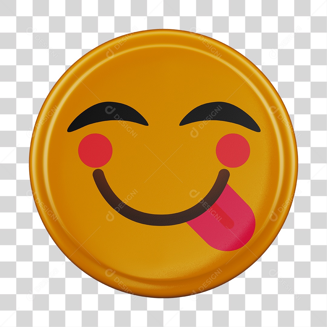 Emoji Saboreando 3D Para Composição PNG Transparente