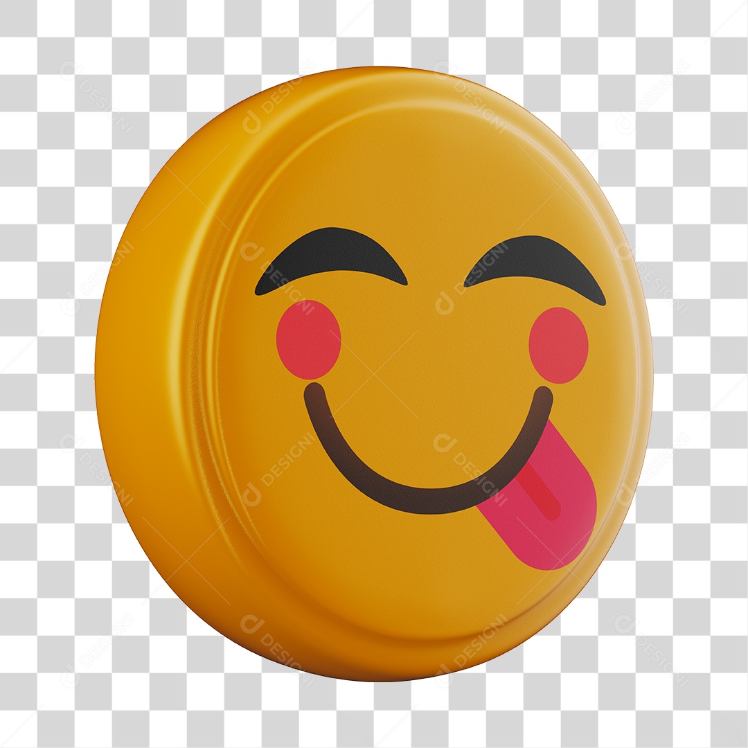 Emoji Saboreando 3D Para Composição PNG Transparente