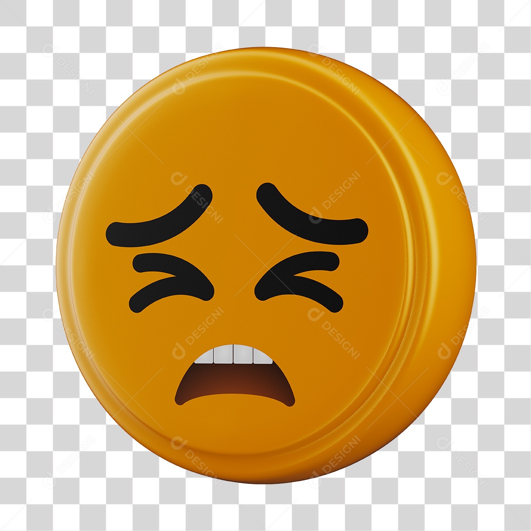 Emoji Triste 3D Para Composição PNG Transparente