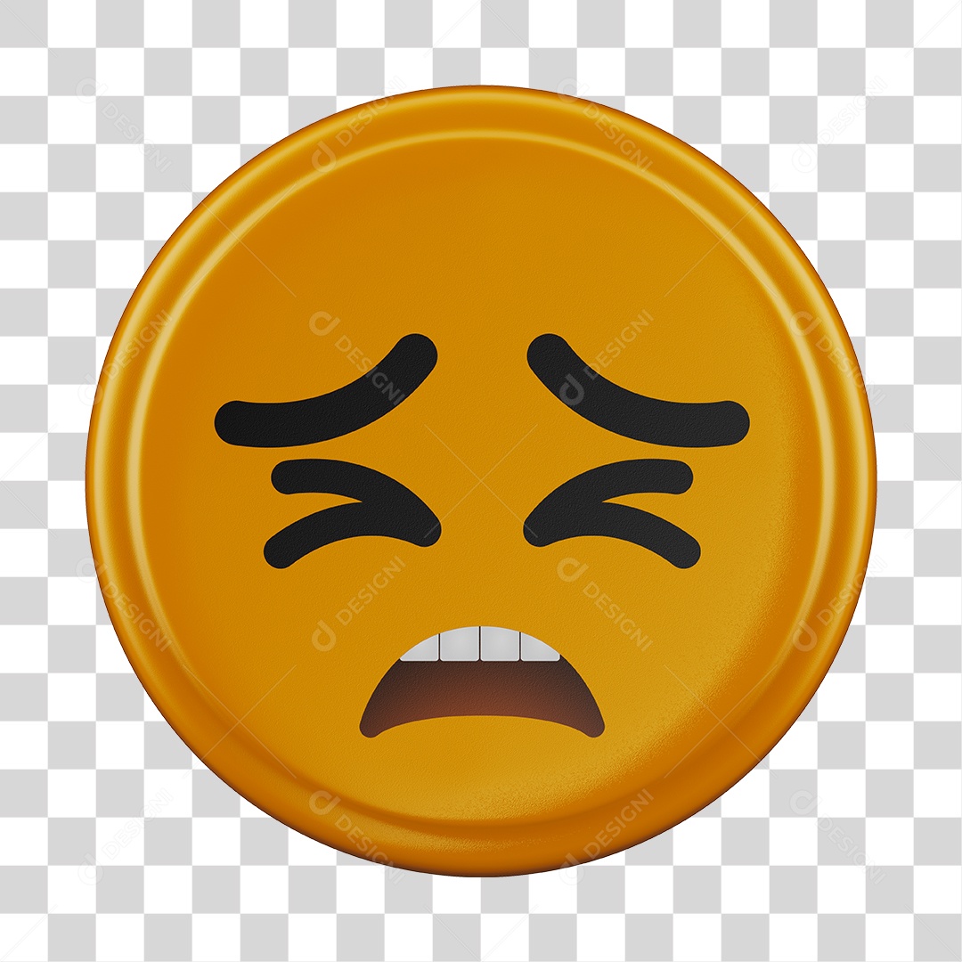 Emoji Triste 3D Para Composição PNG Transparente