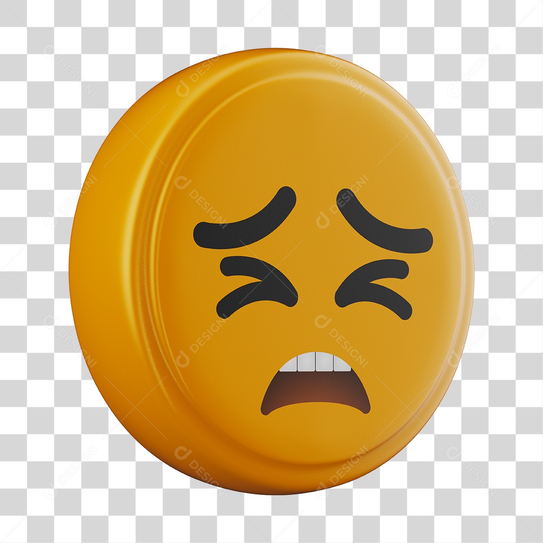 Emoji Triste 3D Para Composição PNG Transparente