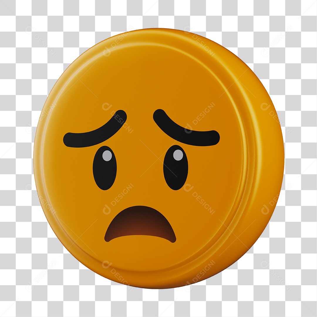 Emoji Triste 3D Para Composição PNG Transparente