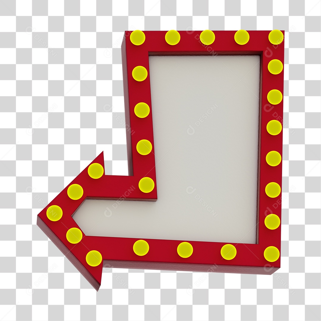 Seta Luminosa Com Lâmpadas Elemento 3D PNG Transparente