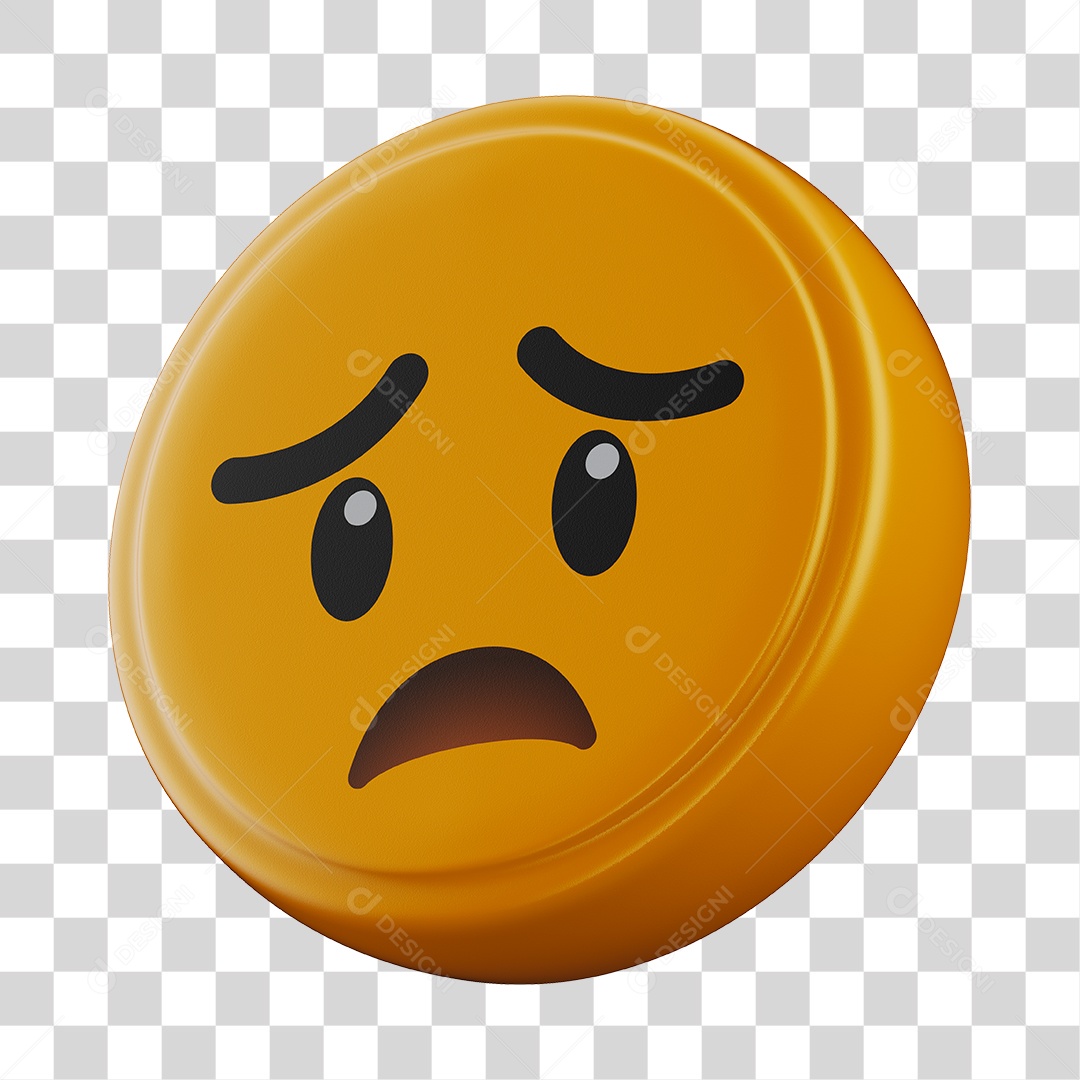 Emoji Triste 3D Para Composição PNG Transparente