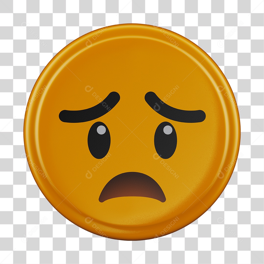 Emoji Triste 3D Para Composição PNG Transparente