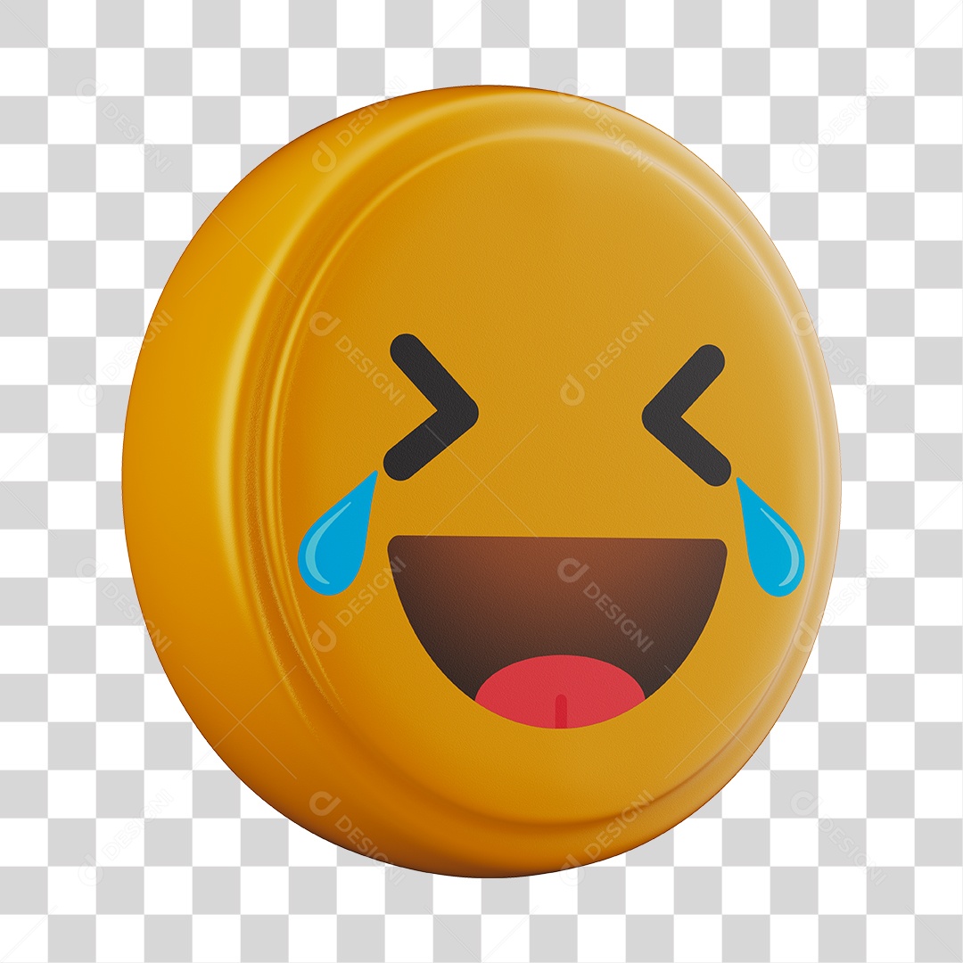 Emoji Sorrindo 3D Para Composição PNG Transparente