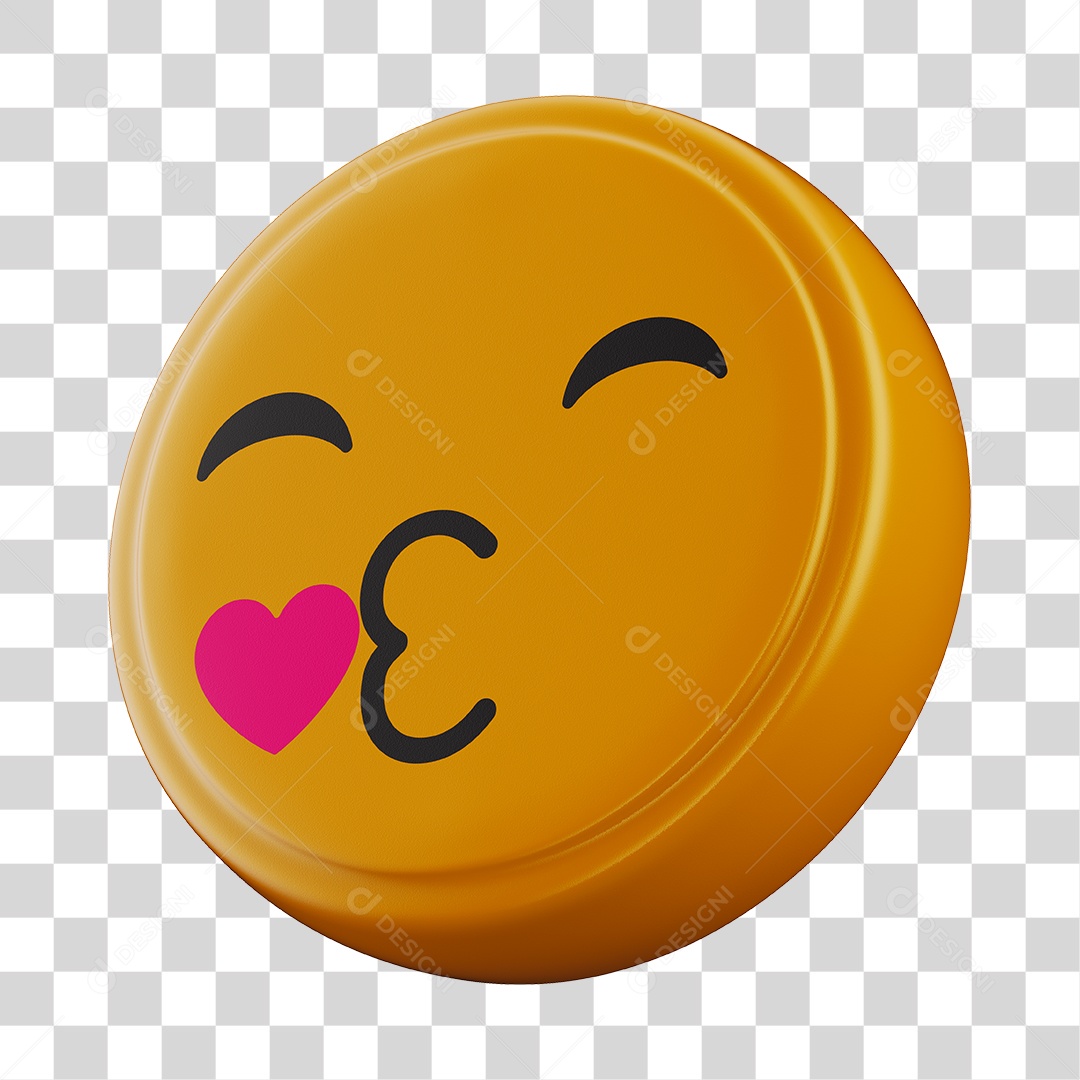 Emoji De Beijo 3D Para Composição PNG Transparente