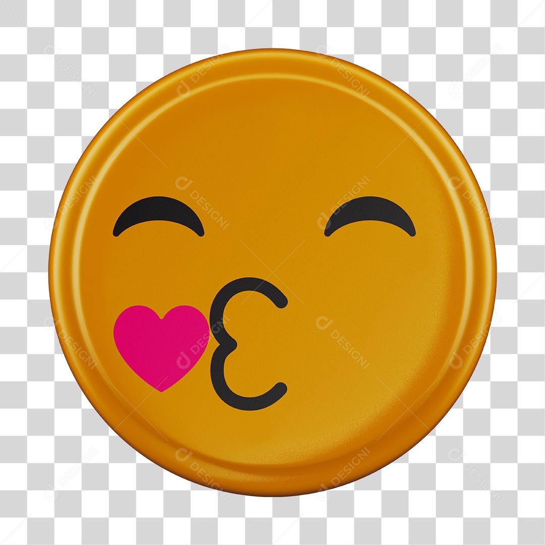 Emoji De Beijo 3D Para Composição PNG Transparente
