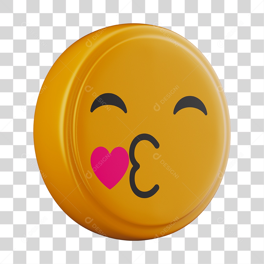 Emoji De Beijo 3D Para Composição PNG Transparente