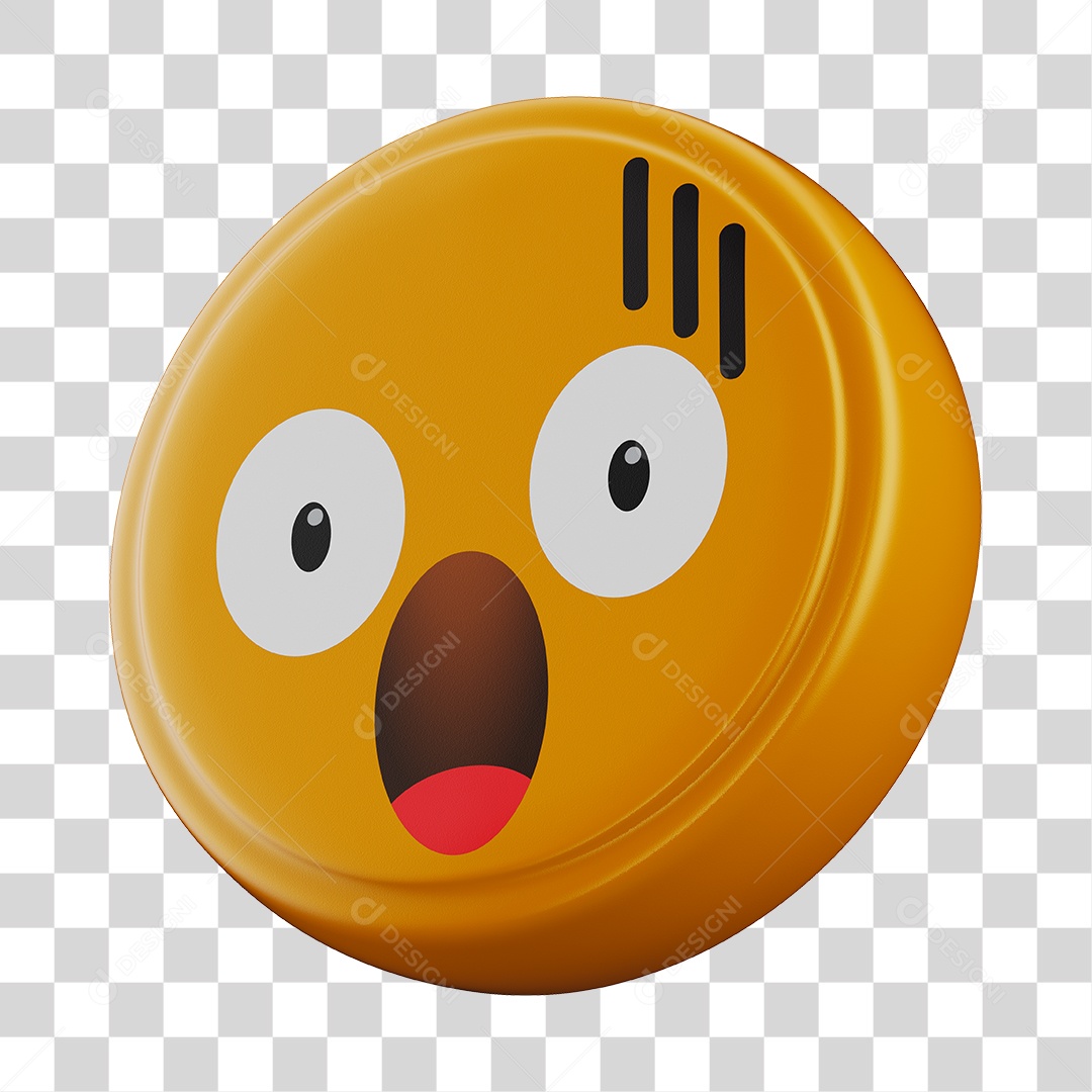 Emoji Surpreso 3D Para Composição PNG Transparente