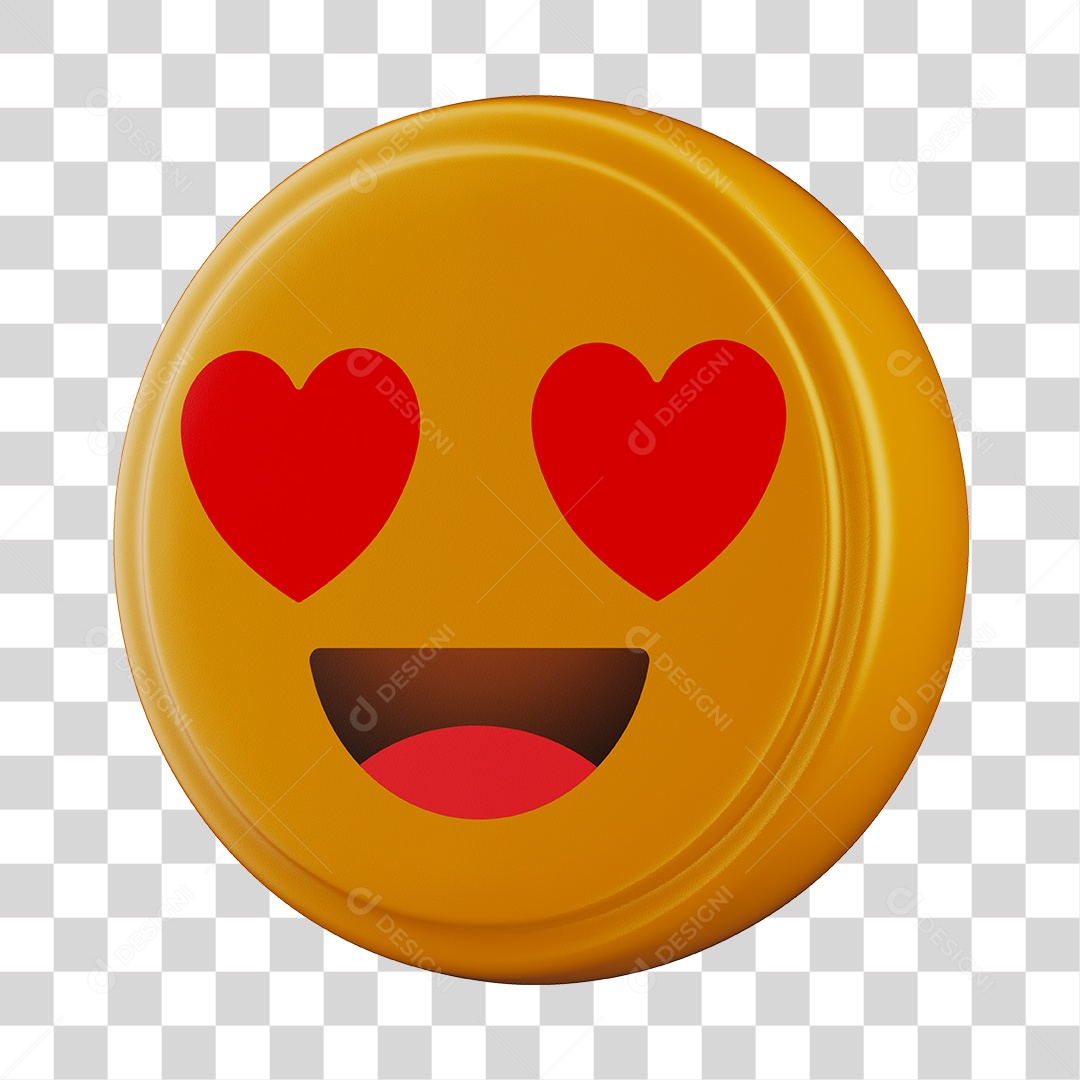 Emoji Apaixonado 3D Para Composição PNG Transparente
