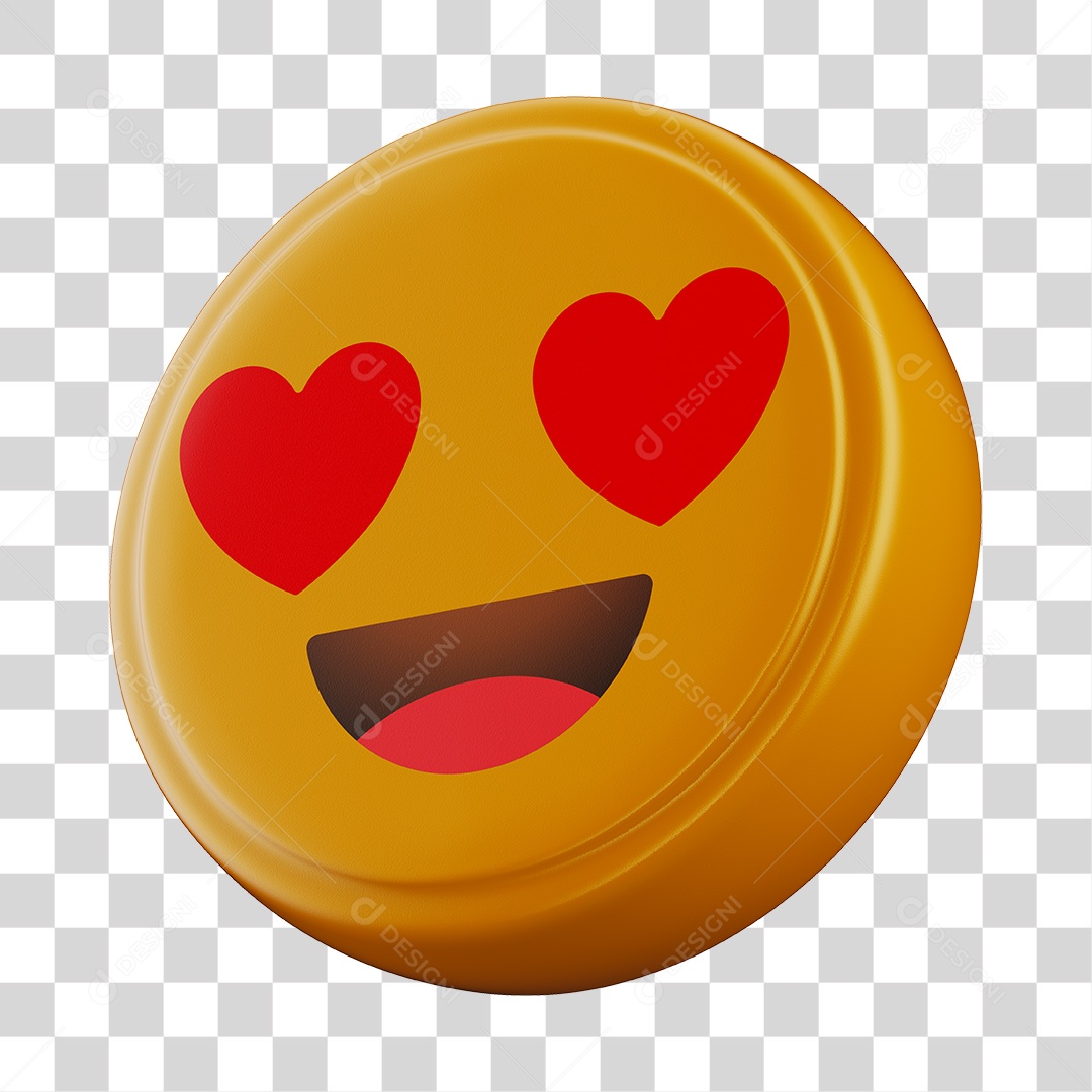 Emoji Apaixonado 3D Para Composição PNG Transparente