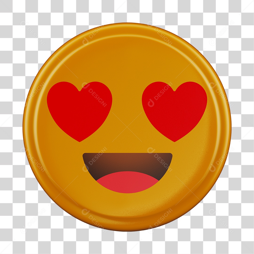 Emoji Apaixonado 3D Para Composição PNG Transparente