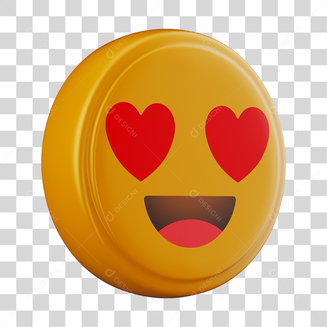 Emoji Apaixonado 3D Para Composição PNG Transparente