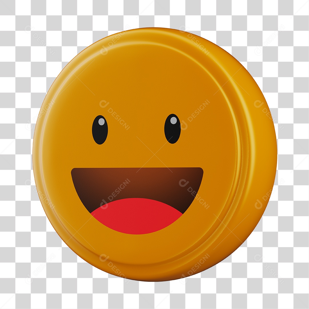 Emoji Feliz 3D Para Composição PNG Transparente
