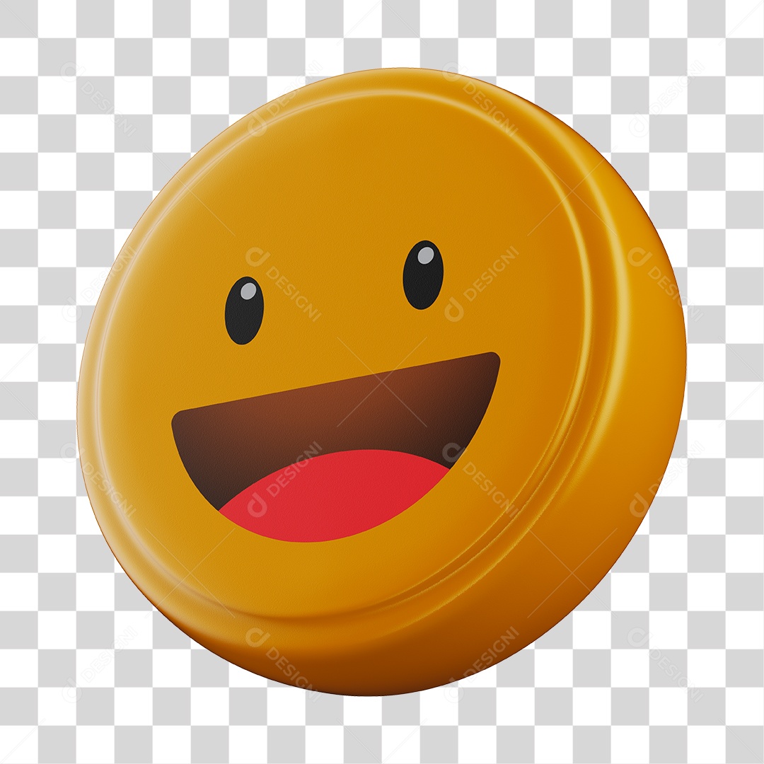Emoji Feliz 3D Para Composição PNG Transparente