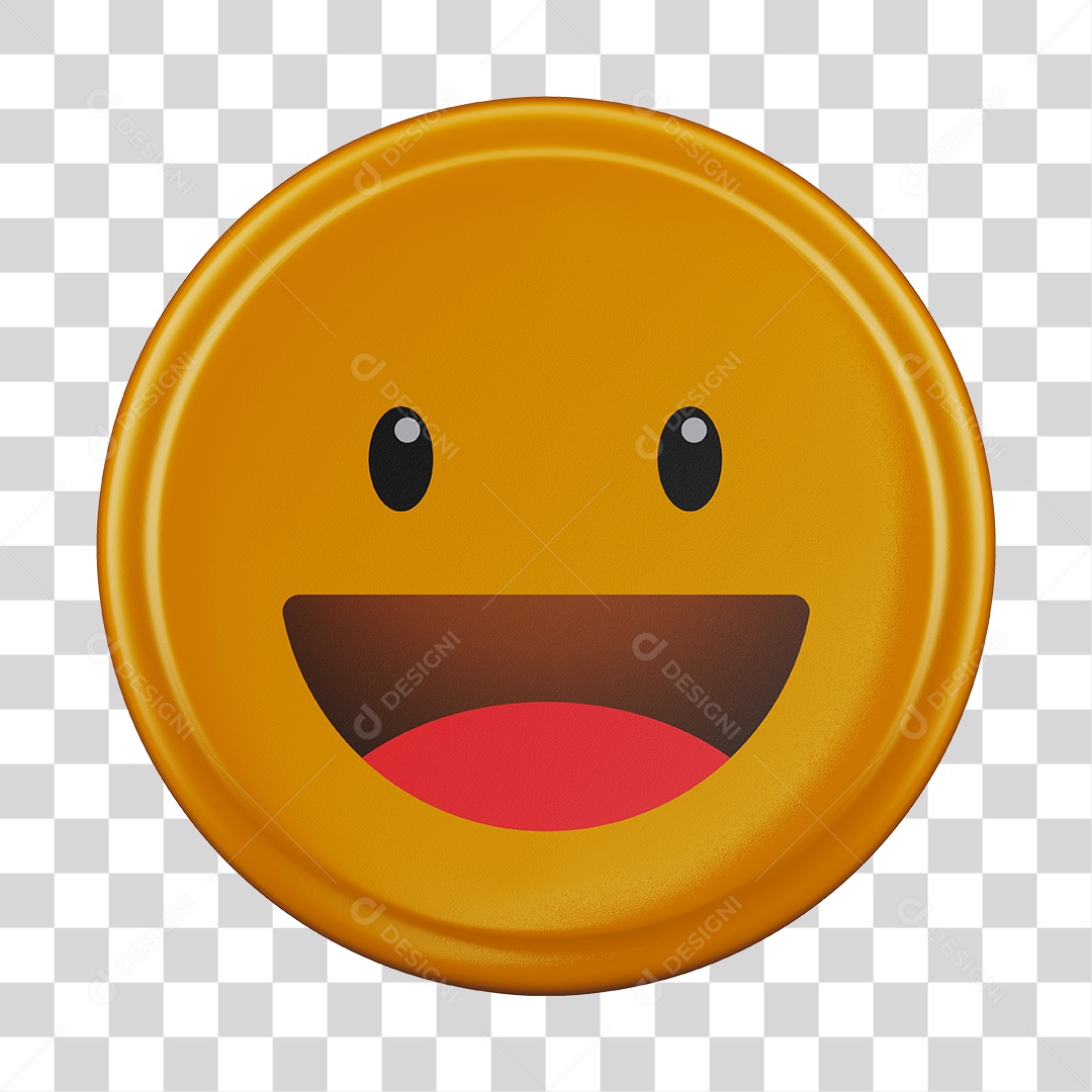 Emoji Feliz 3D Para Composição PNG Transparente