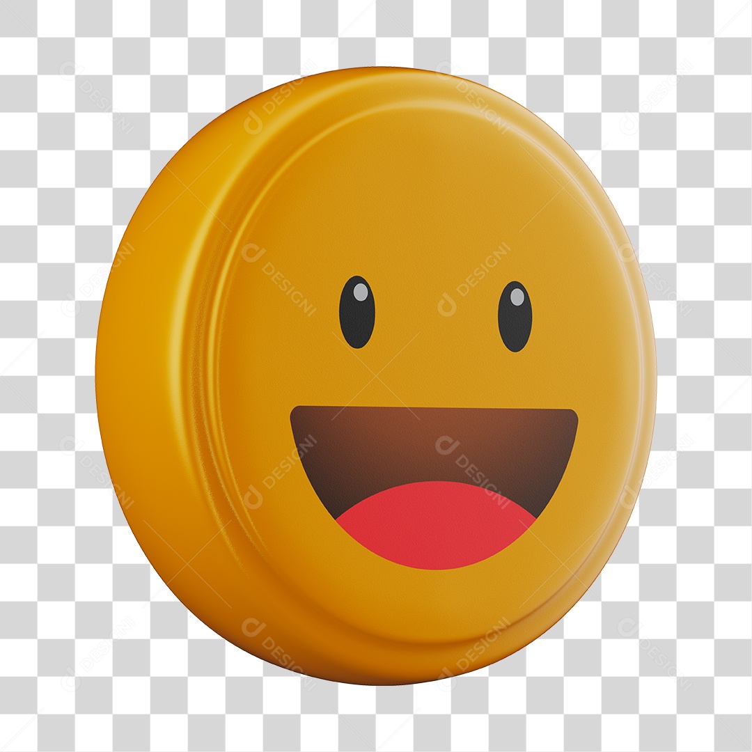 Emoji Feliz 3D Para Composição PNG Transparente