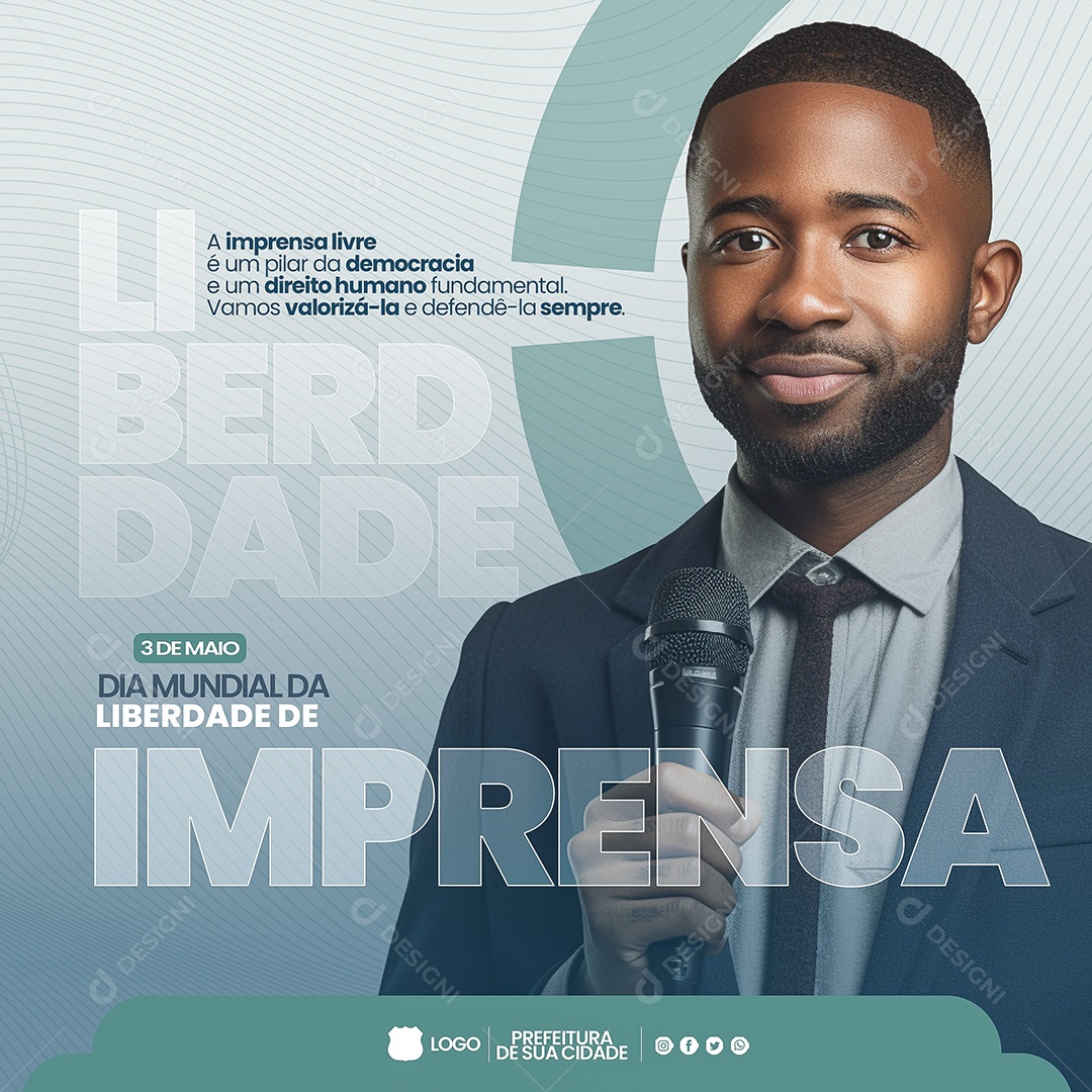 Dia Mundial da Liberdade de Imprensa Social Media PSD Editável