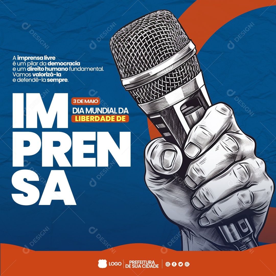 Dia Mundial da Liberdade de Imprensa Social Media PSD Editável